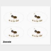 A is voor Ant Ovale Sticker (Vel)