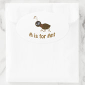 A is voor Ant Ovale Sticker (Tas)