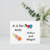 A is voor Ants Briefkaart (Staand voorkant)