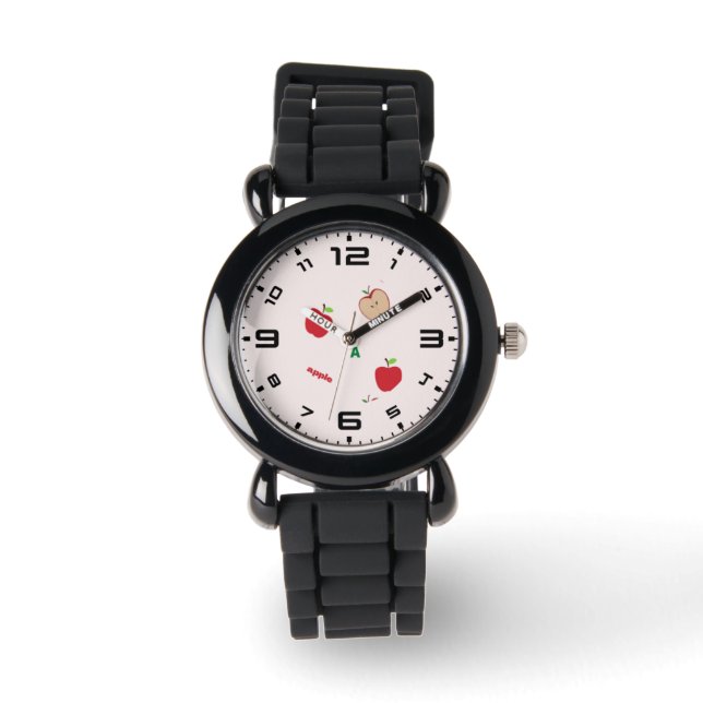 A is voor appel roze horloge (Voorkant)
