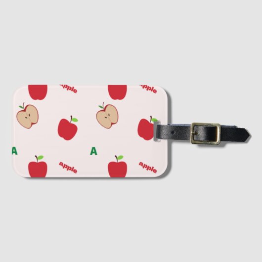 A is voor appelroze bagagelabel (Voorkant (horizontaal))