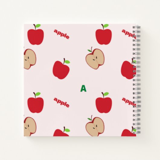 A is voor appelroze notitieboek (Achterkant)