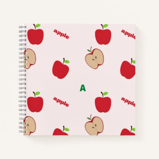 A is voor appelroze notitieboek (Voorkant)