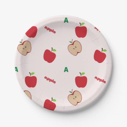 A is voor appelroze papieren bordje (Voorkant)