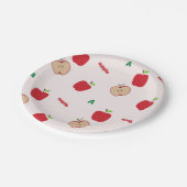 A is voor appelroze papieren bordje (Gekanteld)