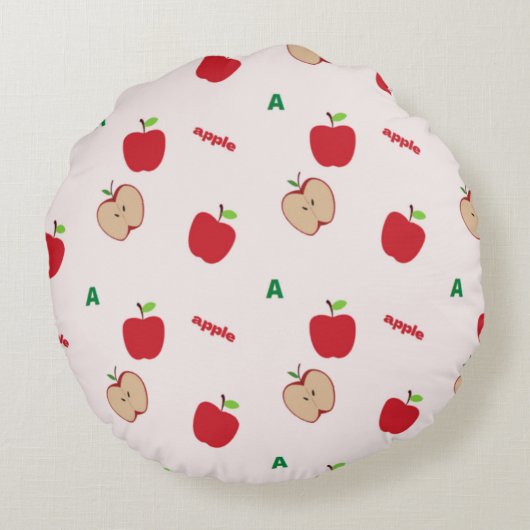 A is voor appelroze rond kussen (Achterkant)