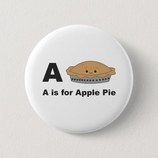 A is voor Appeltaart Ronde Button 5,7 Cm (Voorkant)