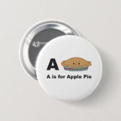 A is voor Appeltaart Ronde Button 5,7 Cm (Voorkant /achterkant)