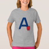 A is voor Apple alfabet abc letter leren schattig T-shirt (Voorkant)