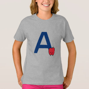 A is voor Apple alfabet abc letter leren schattig T-shirt