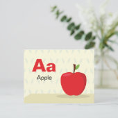 A is voor Apple - Alphabet Flash Kaart (Staand voorkant)