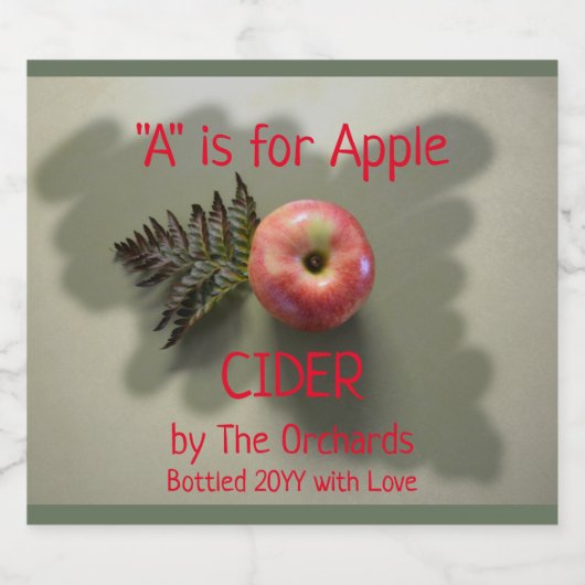 A is voor Apple Cider home gebottelde Beverage Lab Bier Etiket (Enkel label)