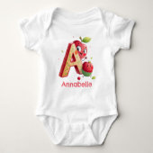 A is voor Apple Personaliseer Romper (Voorkant)