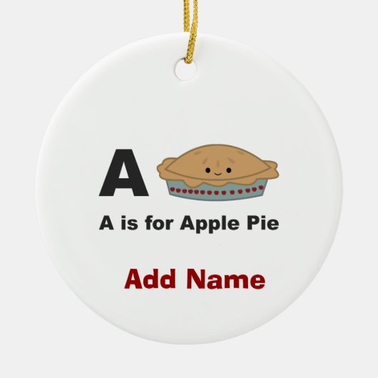 A is voor Apple Pie Keramisch Ornament (Voorkant)