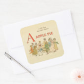 A is voor Apple Pie teruggezet bakcadeau Vierkante Sticker (Envelop)