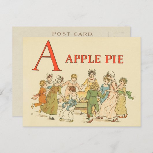 A is voor Apple Pie  teruggezet Briefkaart (Voorkant / Achterkant)