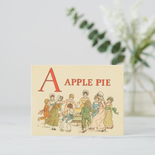 A is voor Apple Pie  teruggezet Briefkaart (Staand voorkant)