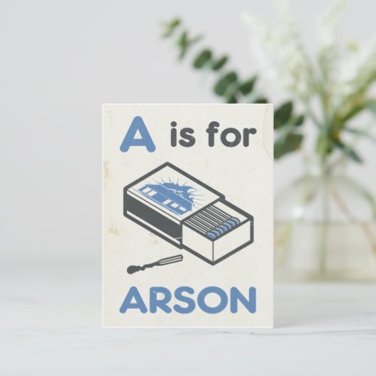 A is voor Arson Briefkaart (Staand voorkant)