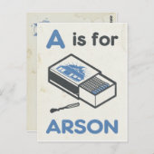 A is voor Arson Briefkaart (Voorkant / Achterkant)