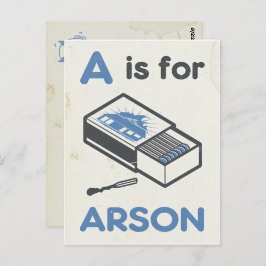A is voor Arson Briefkaart (Voorkant / Achterkant)
