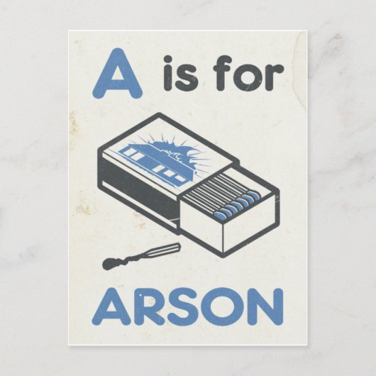 A is voor Arson Briefkaart (Voorkant)