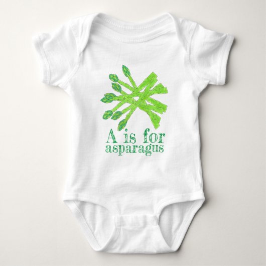 A is voor ASPARAGUS Green Gardening Vegetable Romper (Voorkant)