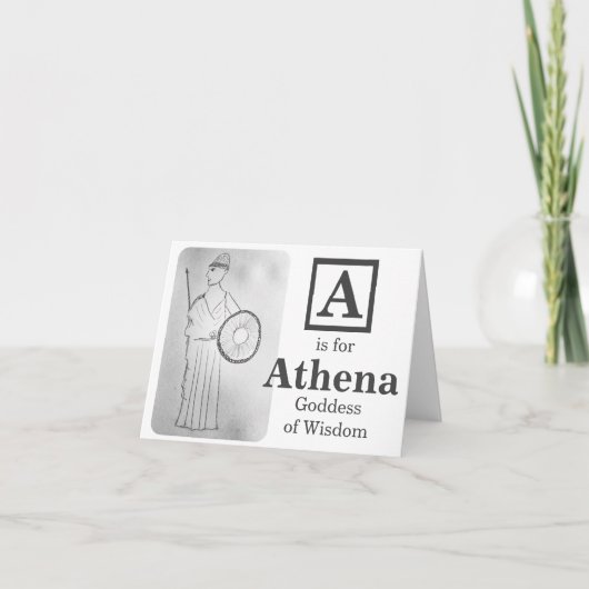 A is voor Athena godin van wijsheid Kaart (Voorkant)
