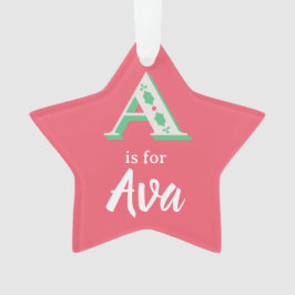 A is voor Ava Kerstbal Maatwerk A Naam Ornament