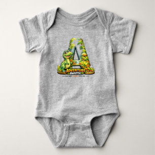 🦖🌿 “A is voor Avontuur” Baby Jersey Bodysuit