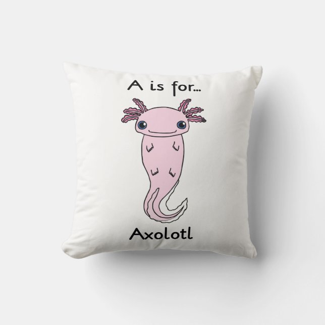 A is voor Axolotl Pillow Kussen (Voorkant)
