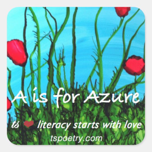 A Is voor Azure-Stickers Vierkante Sticker (Voorkant)