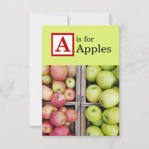 A is voor de bouwsteennotarissen van appels bedankkaart