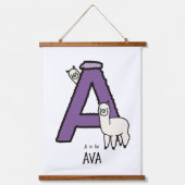 A is voor... gepersonaliseerde print hangend wandkleed (Voorkant)