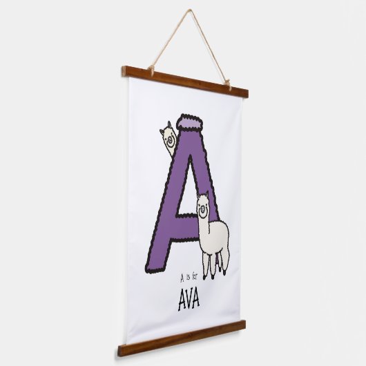 A is voor... gepersonaliseerde print hangend wandkleed (Gebogen)