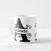 A is voor Geweldige! Koffiemok (Voorkant links)