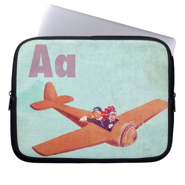 A is voor het vliegtuig laptop sleeve (Voorkant)