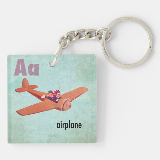 A is voor het vliegtuig sleutelhanger (Achterkant)