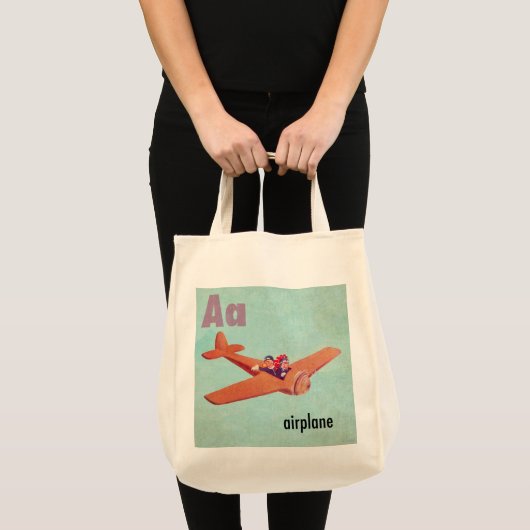 A is voor het vliegtuig tote bag (Voorkant (product))