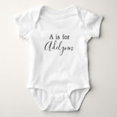 A is voor Naam Alphabet Persoonlijke Baby van de B Romper (Voorkant)