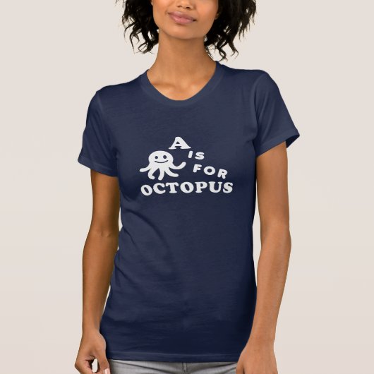 A is voor Octopus (Donkere shirten) T-shirt (Voorkant)