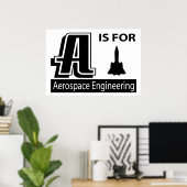 A is voor ruimtevaarttechniek poster (Thuiskantoor)