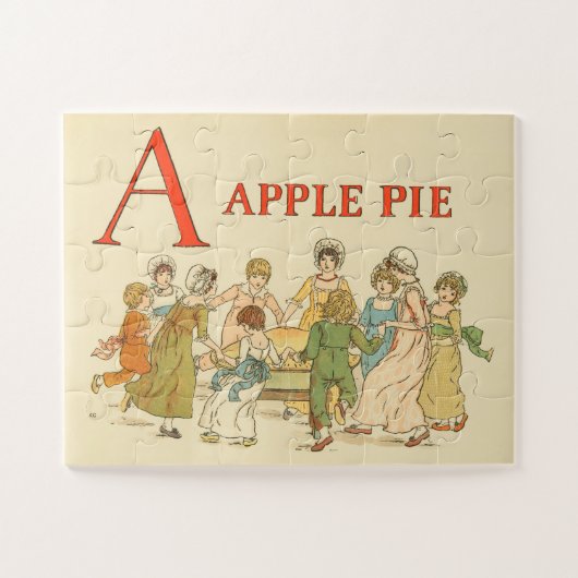 A is voor  teruggezette Kinderen van Apple Pie Legpuzzel (Horizontaal)