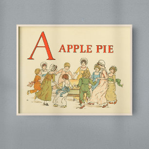 A is voor  teruggezette Kinderen van Apple Pie Poster