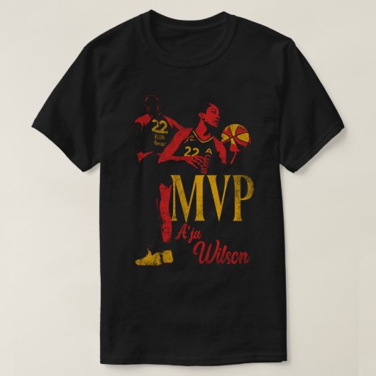 A_ja Wilson MVP Las Vegas Aces WNBA T-shirt (Design voorkant)
