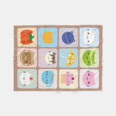 A Jaar van de Cute Cats Fleece Deken (Voorkant (Horizontaal))
