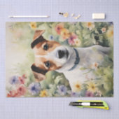 A: Jack Russell in Bloemen Decoupage Tissuepapier (Craft)