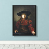 A Jewish Bride - Rembrandt - 1641 Canvas Afdruk (Insitu (Houten vloer))