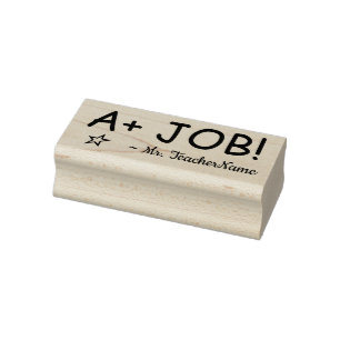 "A + JOB!" + Aangepaste leraar naam Rubberen stemp Rubberstempel