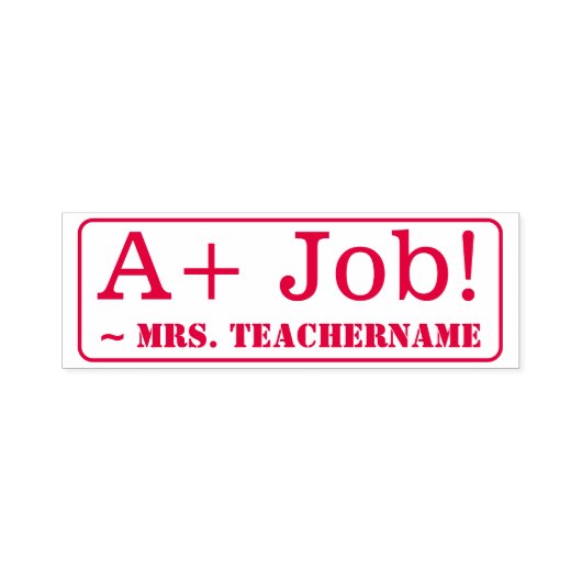 "A+ Job!" + Onderwijsnaam Rubberstempel Zelfinktende Stempel (Design)