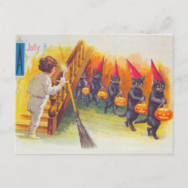 A Jolly Halloween (zwarte katten) Briefkaart